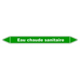Marqueur de tuyauterie - Eau chaude sanitaire - Vinyle laminé 150 x 12 mm