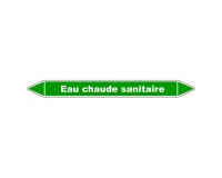 Marqueur de tuyauterie - Eau chaude sanitaire - Vinyle laminé 150 x 12 mm