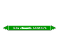 Marqueur de tuyauterie - Eau chaude sanitaire - Vinyle laminé