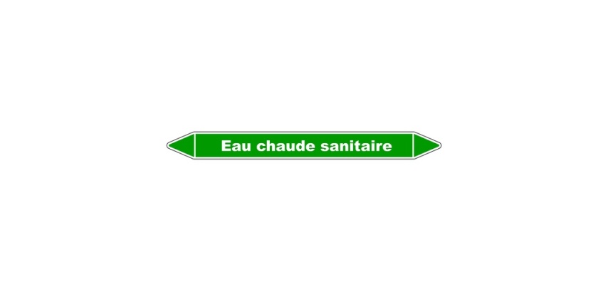 Marqueur de tuyauterie - Eau chaude sanitaire - Vinyle laminé