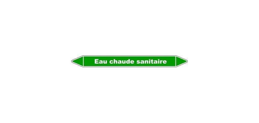 Marqueur de tuyauterie - Eau chaude sanitaire - Vinyle laminé