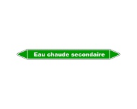 Marqueur Tuyauterie - Eau Chaude Secondaire - Vinyle Laminé 150 x 12 mm