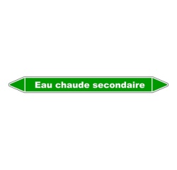 Marqueur Tuyauterie - Eau Chaude Secondaire - Vinyle Laminé