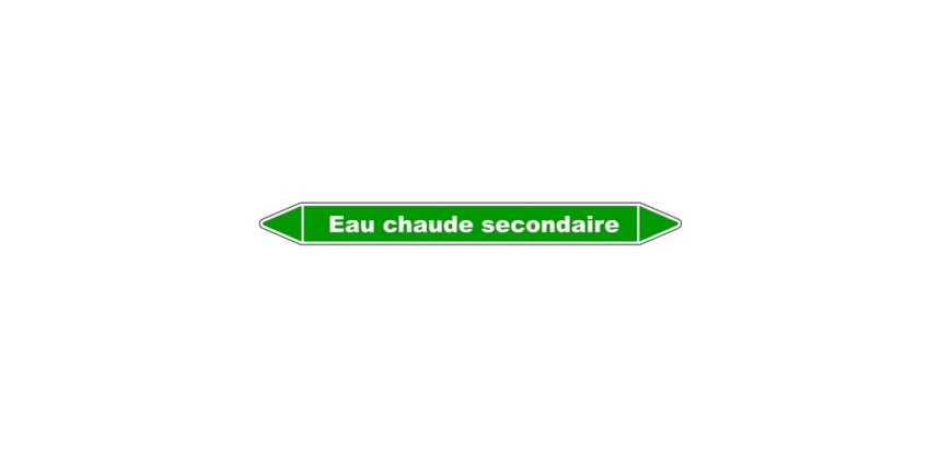 Marqueur Tuyauterie - Eau Chaude Secondaire - Vinyle Laminé