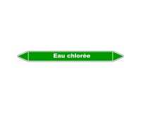 Marqueur de tuyauterie - Eau chlorée - Vinyle laminé - NFX 08-105 150 x 12 mm