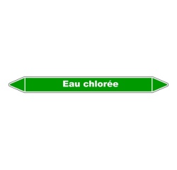 Marqueur de tuyauterie - Eau chlorée - Vinyle laminé - NFX 08-105