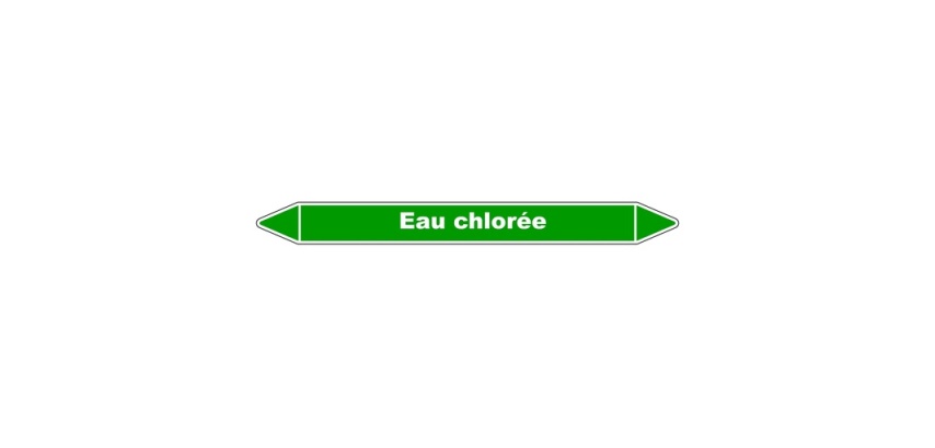 Marqueur de tuyauterie - Eau chlorée - Vinyle laminé - NFX 08-105