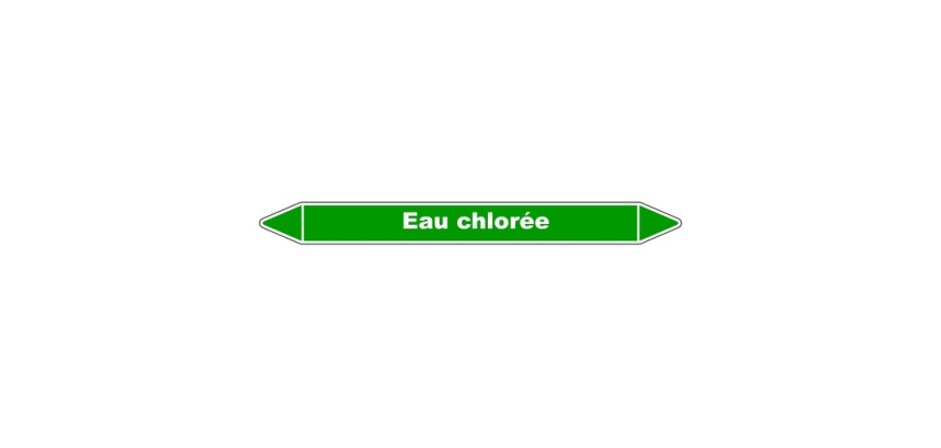 Marqueur de tuyauterie - Eau chlorée - Vinyle laminé - NFX 08-105
