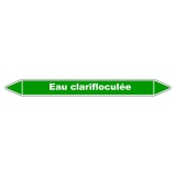Marqueur Tuyauterie - Eau clarifloculée - Vinyle Laminé 150 x 12 mm