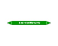 Marqueur Tuyauterie - Eau clarifloculée - Vinyle Laminé 150 x 12 mm