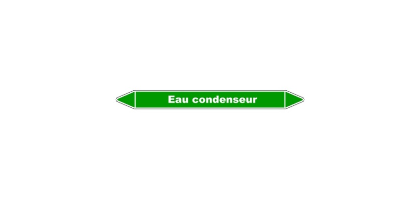 Marqueur tuyauterie - Eau condenseur - Vinyle laminé - NFX 08-105
