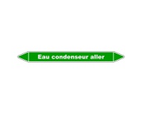 Marqueur tuyauterie - Eau Condenseur Aller - Vinyle Laminé 150 x 12 mm