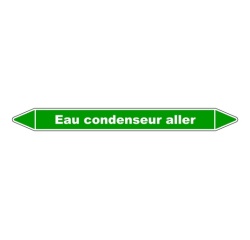 Marqueur tuyauterie - Eau Condenseur Aller - Vinyle Laminé