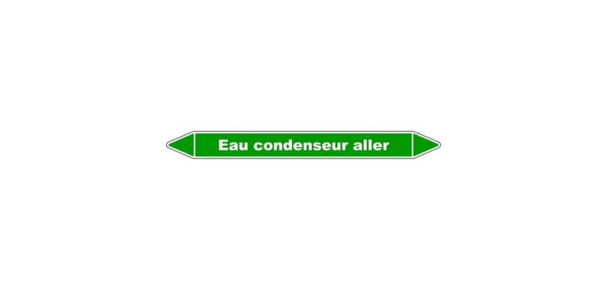 Marqueur tuyauterie - Eau Condenseur Aller - Vinyle Laminé