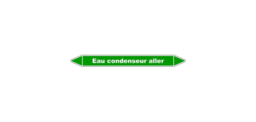 Marqueur tuyauterie - Eau Condenseur Aller - Vinyle Laminé