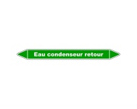 Marqueur tuyauterie - Eau condenseur retour - Vinyle laminé 150 x 12 mm
