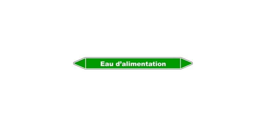 Marqueur Tuyauterie - Eau d'Alimentation - Vinyle Laminé