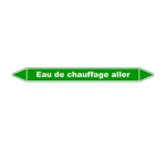 Marqueur tuyauterie - Eau chauffage aller - Vinyle laminé