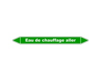 Marqueur tuyauterie - Eau chauffage aller - Vinyle laminé 150 x 12 mm