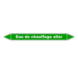 Marqueur tuyauterie - Eau chauffage aller - Vinyle laminé