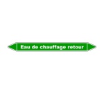 Marqueur tuyauterie - Eau chauffage retour - Vinyle laminé