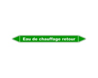 Marqueur tuyauterie - Eau chauffage retour - Vinyle laminé 150 x 12 mm