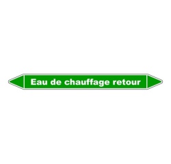 Marqueur tuyauterie - Eau chauffage retour - Vinyle laminé