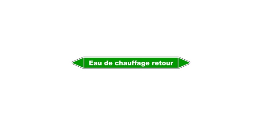 Marqueur tuyauterie - Eau chauffage retour - Vinyle laminé
