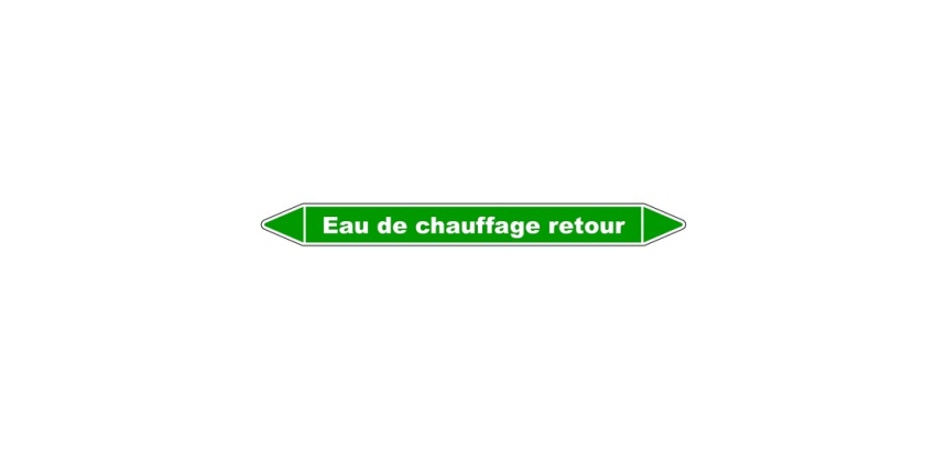 Marqueur tuyauterie - Eau chauffage retour - Vinyle laminé