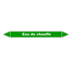 Marqueur tuyauterie - Eau de chauffe - Vinyle laminé - NFX 08-105