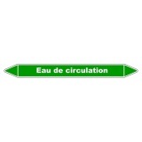 Marqueur Tuyauterie - Eau de Circulation - Vinyle Laminé 150 x 12 mm