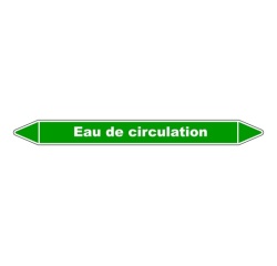 Marqueur Tuyauterie - Eau de Circulation - Vinyle Laminé