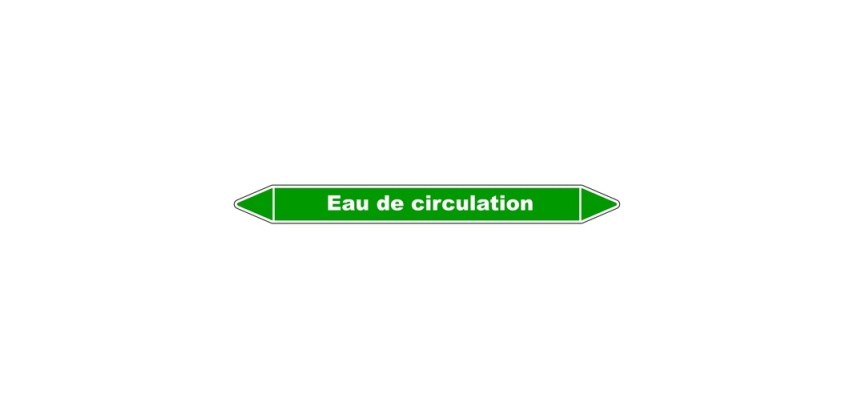 Marqueur Tuyauterie - Eau de Circulation - Vinyle Laminé