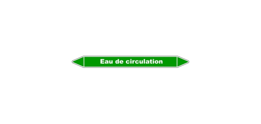 Marqueur Tuyauterie - Eau de Circulation - Vinyle Laminé