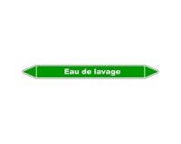 Marqueur tuyauterie - Eau de lavage - Vinyle laminé - NFX 08-105 150 x 12 mm