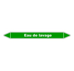 Marqueur tuyauterie - Eau de lavage - Vinyle laminé - NFX 08-105