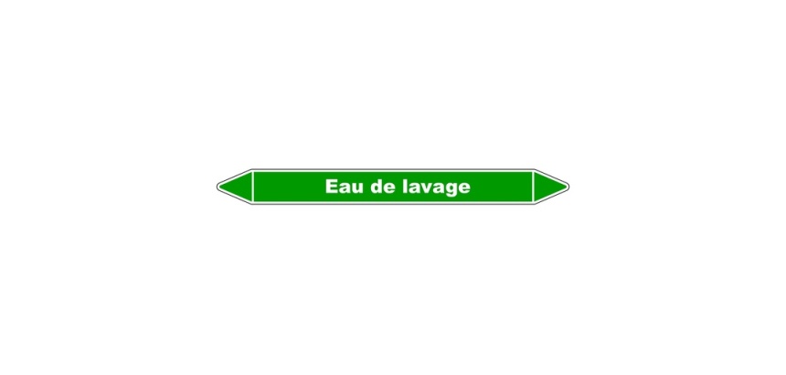 Marqueur tuyauterie - Eau de lavage - Vinyle laminé - NFX 08-105