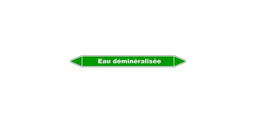Marqueur de tuyauterie - Eau déminéralisée - Vinyle laminé