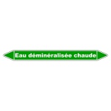 Marqueur tuyauterie - Eau déminéralisée chaude - NFX 08-105 150 x 12 mm