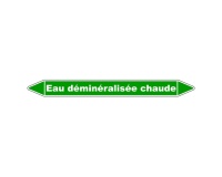 Marqueur tuyauterie - Eau déminéralisée chaude - NFX 08-105 150 x 12 mm