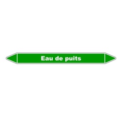 Marqueur tuyauterie - Eau de puits - Vinyle laminé - NFX 08-105