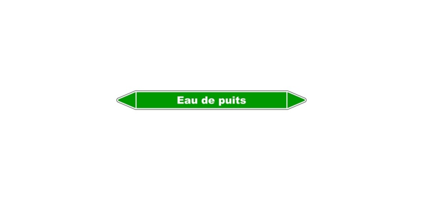 Marqueur tuyauterie - Eau de puits - Vinyle laminé - NFX 08-105