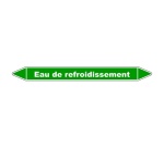 Marqueur de tuyauterie - Eau refroidissement - Vinyle laminé