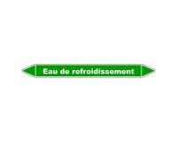 Marqueur de tuyauterie - Eau refroidissement - Vinyle laminé 150 x 12 mm