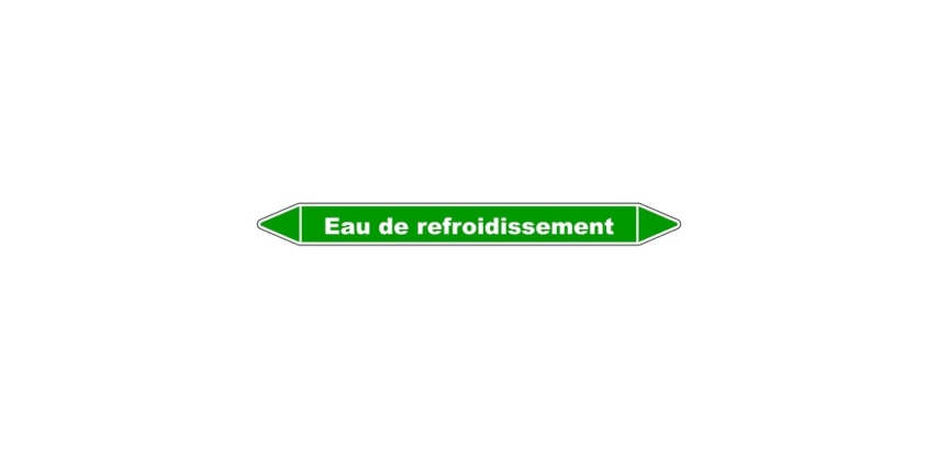 Marqueur de tuyauterie - Eau refroidissement - Vinyle laminé