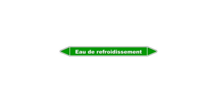 Marqueur de tuyauterie - Eau refroidissement - Vinyle laminé