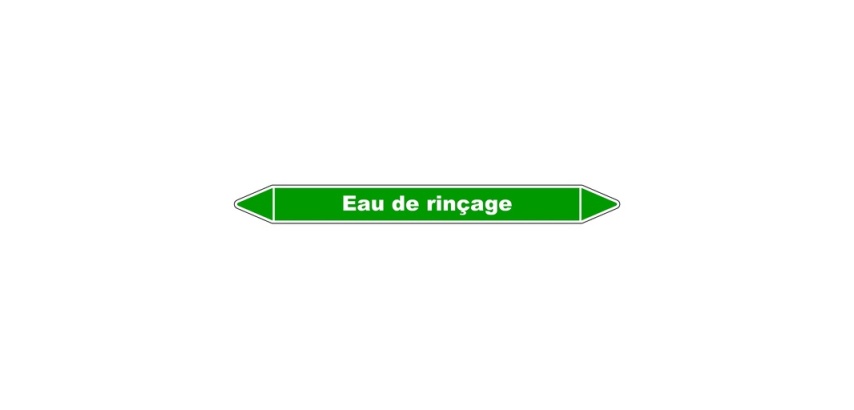 Marqueur de tuyauterie Eau de rinçage en vinyle laminé