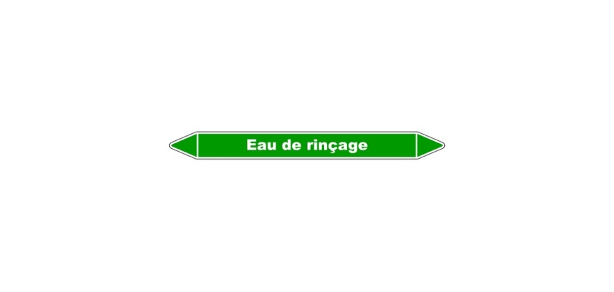 Marqueur de tuyauterie - Eau de rinçage - Vinyle laminé