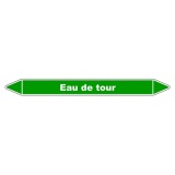 Marqueur de Tuyauterie - Eau de tour - NFX 08-105 - Vinyle Laminé 150 x 12 mm