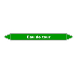 Marqueur de Tuyauterie - Eau de tour - NFX 08-105 - Vinyle Laminé